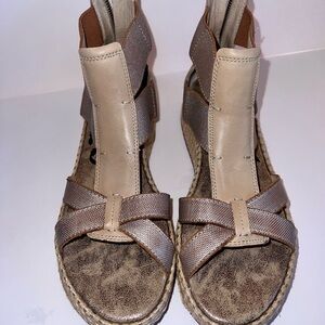OTBT Beige and Brown Espadrille Sandals